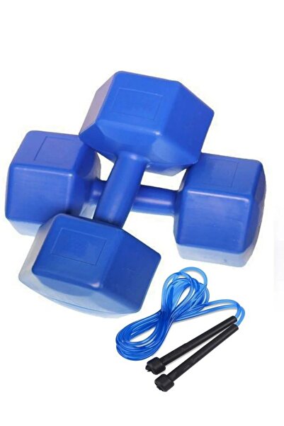 Clifton (10kg X 2 Adet) Dambıl Ve Atlama Ipi Kombin Seti Vinyl Kaplama Dumbell