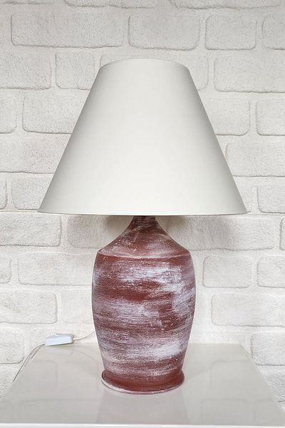 Qdec Vintage Ceramic Lampshade Large Red-Conical White