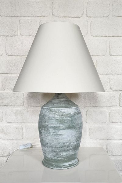Qdec Vintage Ceramic Lampshade Large Green-Conical White