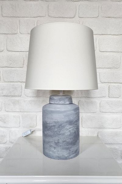 Qdec Vintage Ceramic Lampshade Cylinder Grey-White