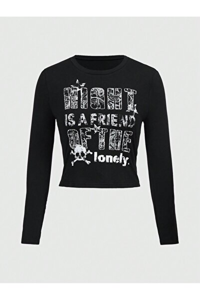 Jose Clothing Bluză crop cu mânecă lungă, cu mânecă lungă, din bumbac organic...