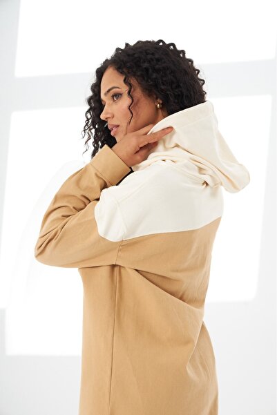 MİA NOURA gabardine-hooded-shirt