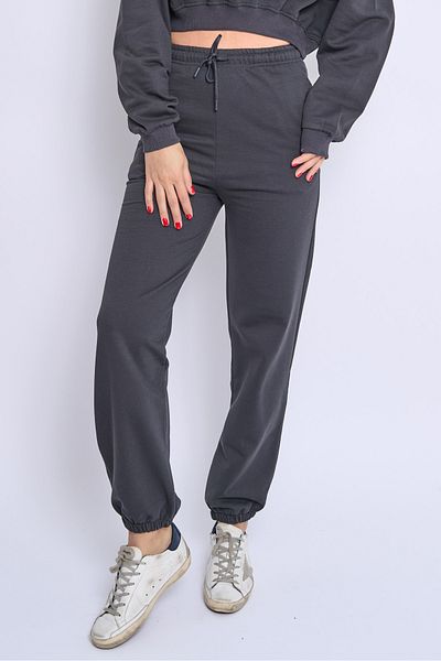 pour la riviere Crew Neck Raised Tight Fit Crop Women's Tracksuit Set