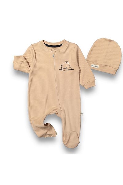 Puro Cotone Baby Rompers Light Brown