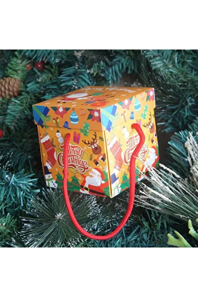 Kutumania صندوق حلوى الشوكولاتة بغطاء مكعب معلق بطابع رأس السنة الجديدة