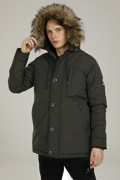 lumberjack Ανδρικό αδιάβροχο παλτό με κουκούλα Dark Khaki 2W3SN543PR