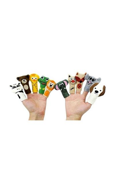 Arda-Han Ticaret مجموعة دمى أصابع الحيوانات المكونة من 10 قطع تعليمية وممتعة