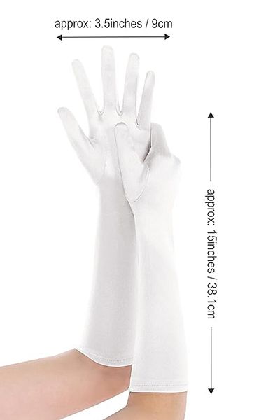 Limelia Half Sleeve Glossy Satin Gloves Satin Bridal Wedding Wedding Gloves Off White
