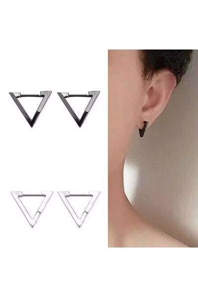 Acousticworld Punk Rock Black Triangle Double Earrings