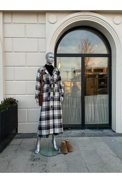 sares Plus Size Plaid Stamp Coat