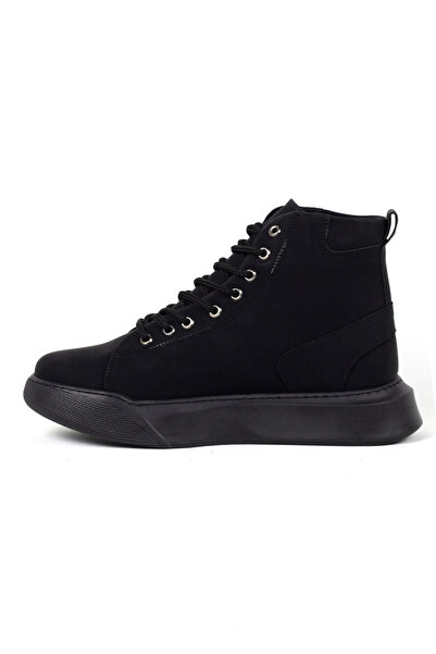 Mida Shoes Black Laced Men's High Black Sole Sports Boots