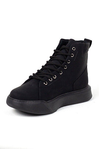 Mida Shoes Black Laced Men's High Black Sole Sports Boots