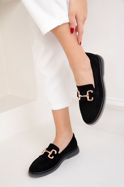 SOHO Black Suede Women's Casual Shoes 18718