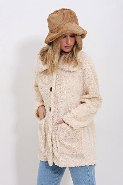 Trend Alaçatı Stili Dámský sušenkový plyšový klobouk ALC-X11425