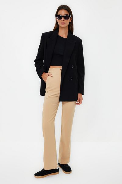 Trendyol Collection Beige Straight Cut/Straight Woven Trousers TWOAW22PL0419