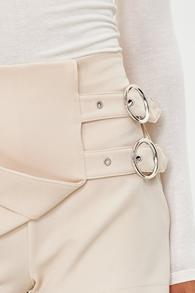 Trendyol Collection Detailní tkaná sukně k šortkám Stone Belt TWOAW21SR0034