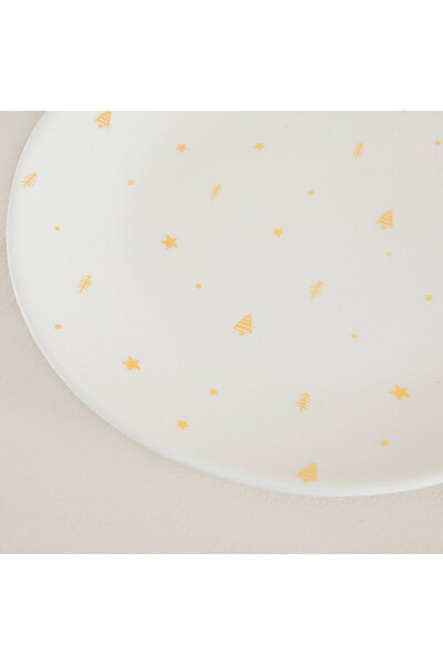 Chakra Cıelo Servis Tabağı 25 cm Beyaz-Gold