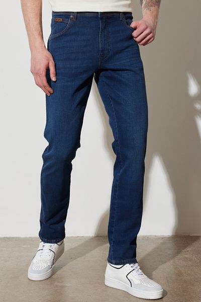WRANGLER Texas Slim Fit Slim Fit normální pas Tmavě modré pružné džínové kalhoty