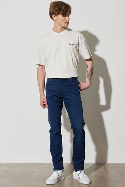 WRANGLER Texas Slim Fit Slim Fit normální pas Tmavě modré pružné džínové kalhoty