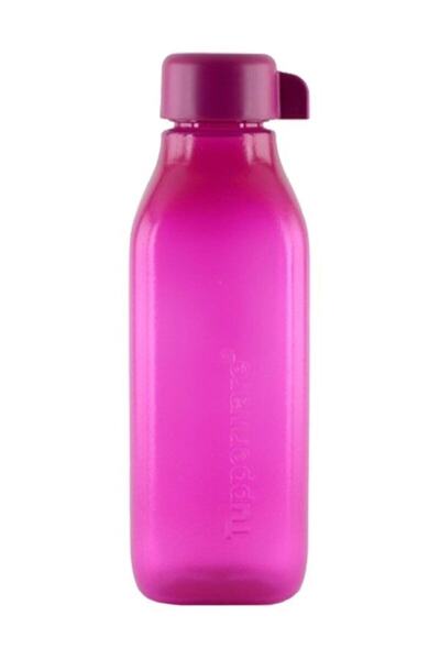 Tupperware زجاجة إيكو مربعة 500 مل لون وردي