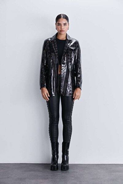 İLKNUR DİK LEATHER EMMA BLAZER CEKET