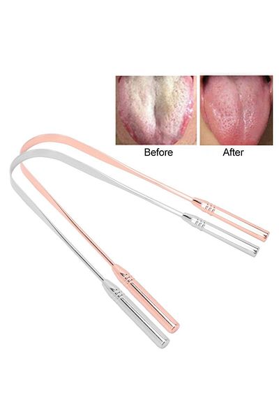 Busstier Tongue Cleaner, Stainless Steel Oral and Tongue Cleaner Apparatus