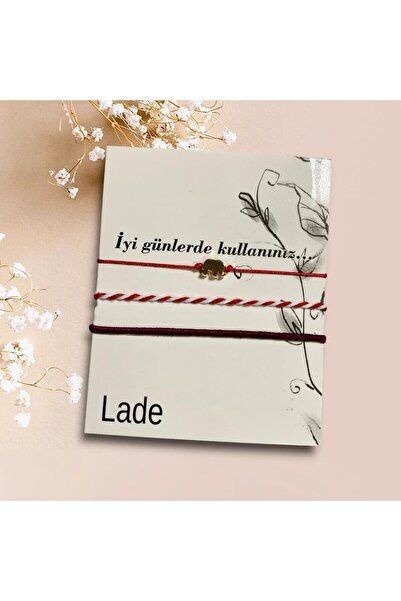 Lade Filli Kırmızı İpli Şans Bilekliği,  Marteniçka ve Kırçıllı İp  Set