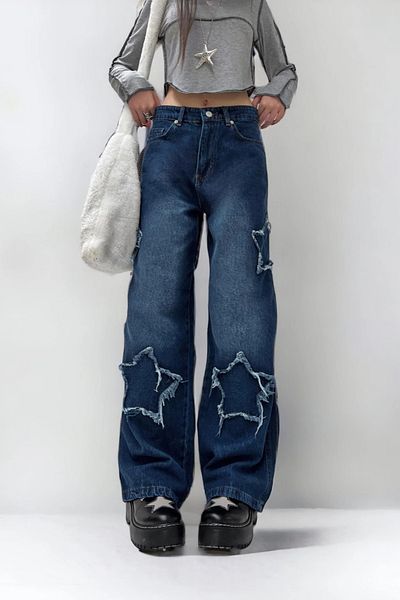 DEEFWEAR Blugi Mingalondon Wide Leg - Star Detail