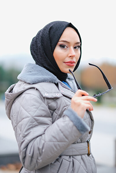 Minel Γυναικείο γούνινο παλτό με λεπτομέρεια με ζώνη