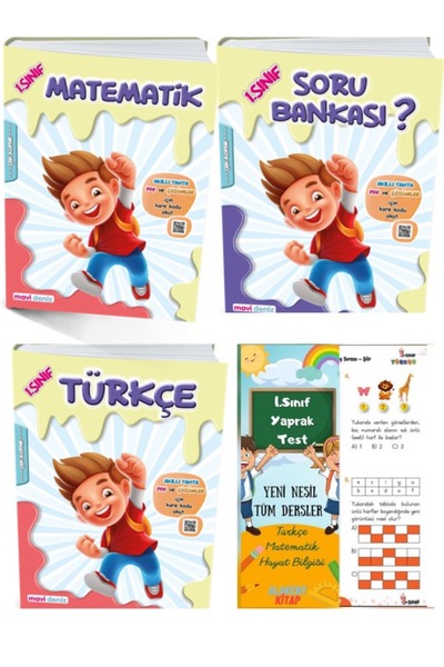 Mavi Deniz Yayınları 1. Sınıf (Soru Bankası-Türkçe-Matematik) Seti + Alakent ...