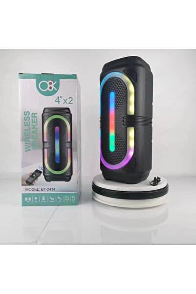 LEERFEI BT-2414 Taşınabilir Bluetooth Hoparlör 4x2 İnç Rgb Işıklı Speaker