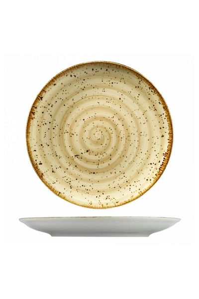 Kütahya Porselen Beige Spotted Mesh Corendon Flat Plate 28 cm 2-Piece ATEO28DU807R08