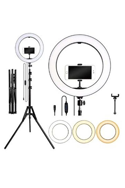 PİNK İTHALAT Led Tripod Işıklı Güzellik Merkezi Telefon Tutucu Makyaj Işığı R...