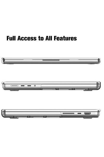 NovStrap Macbook Pro 14 Inç 2021 M1 Pro/max A2442 Uyumlu Kılıf Sert Parlak Üst Ve Alt Koruma Kapağı