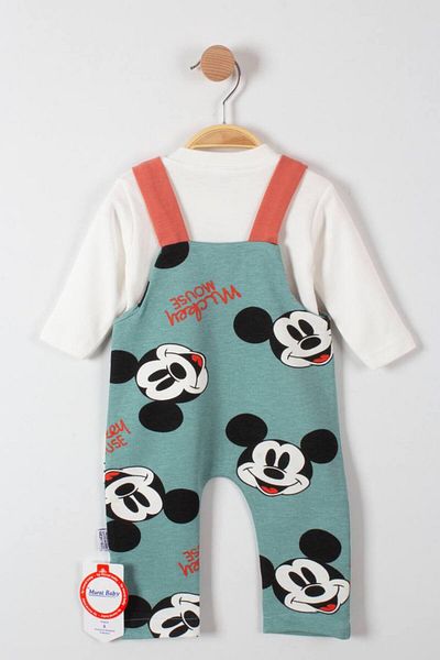 Murat Baby Mickey Mouse Printed Button Detailed Baby Boy Jumpsuit