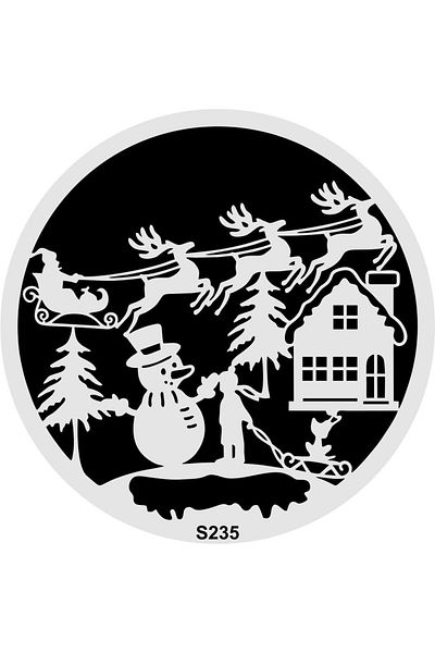 STENCİLTASARIM Stencil Design S235 New Year Wall Wooden Glass Painting Pattern