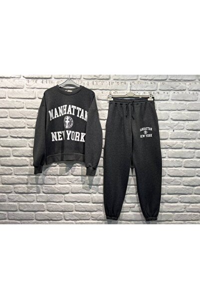 Esas Kadın Manhattan New York Printed Regular/Normal Fit 3 Thread Raster Γυναικεία φούτερ με τσέπες