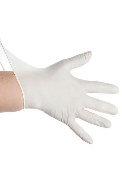 YAMAÇ GLOBAL Dolphin Powdered White Latex Gloves Large Size (L) Pack of 100