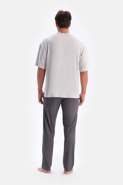 Dagi Σετ πιτζάμες σε γκρι Crew Neck Oversized Top Cotton Modal