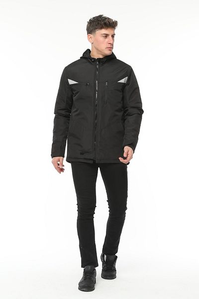 Uniprom Work Coat Hooded Water and Wind Proof Membrane Coated Men's Winter Black