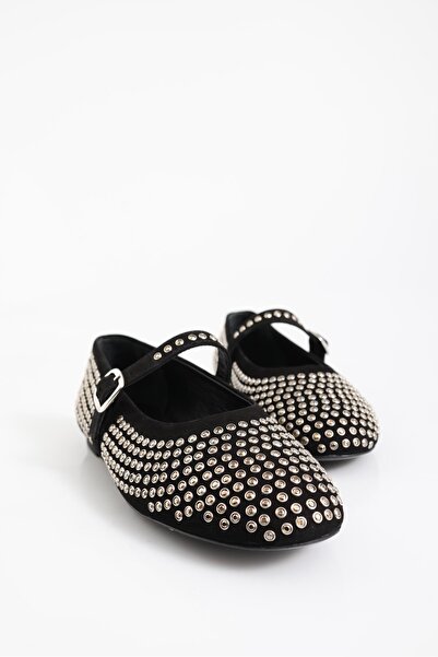 5in1Canpolat Μαύρη Μίνι Πέτρινη Μπαλαρίνα 23437