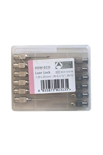 Henke - VETERİNER İĞNE UCU 12Lİ 18GX3/4 20/12 LUER LOCK 1.20X20MM