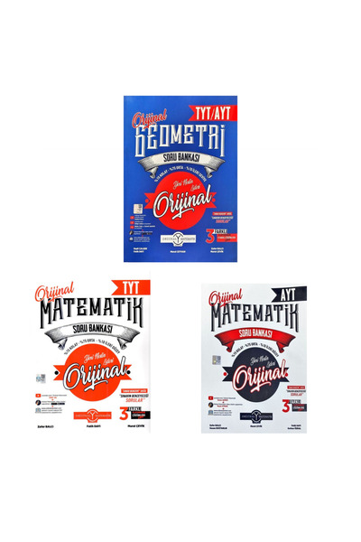 Orjinal Orijinal Yayınları TYT AYT Geometri ,TYT Orijinal Matematik ve AYT Orijinal Matematik Soru Bankası