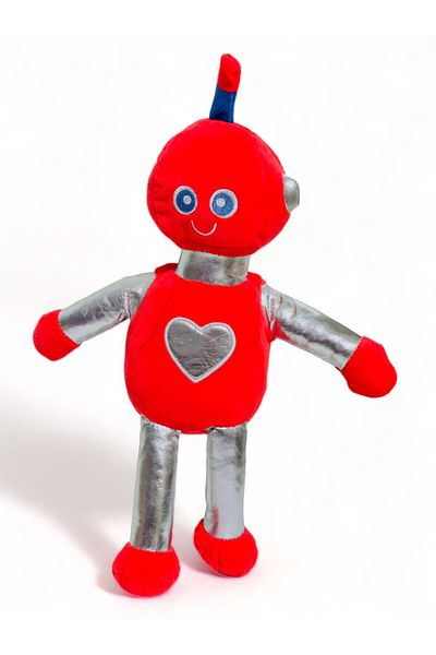 tmtoysandmore robot plush toy red 40 cm length
