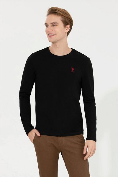 U.S. Polo Assn. Hanorac negru Slim Fit Basic pentru bărbați 4XL