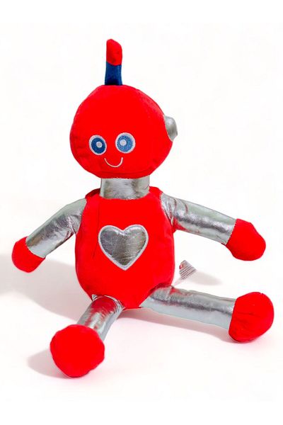 tmtoysandmore robot plush toy red 40 cm length