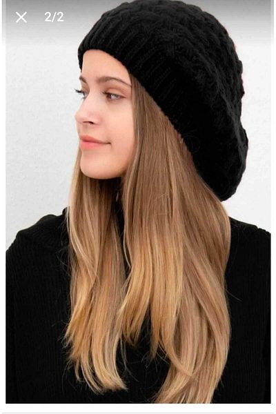 Betülce Women's Painter Beret Quality Knitwear Beret Black unisex soft