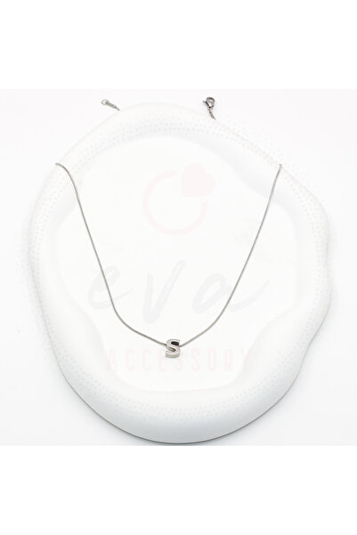 Eve Accessory Gri 'S' Harf Çelik Kolye