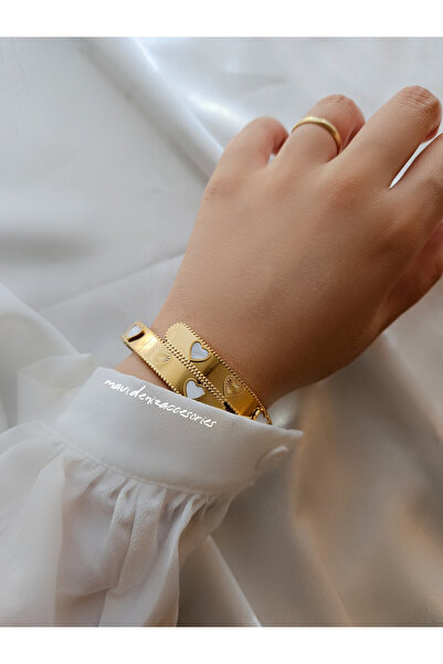 m mavi deniz accesories سوار من الفولاذ على شكل قلب مضاد للتشويه ومضاد للحساسية