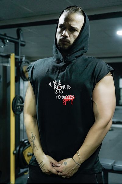 Oxlade Sports Tank Top Sleeveless Hooded The Road Of The Success®